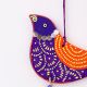 Handmade Wooden Bird Christmas Hanging for Home Decor - Red, Purple, Green, Blue